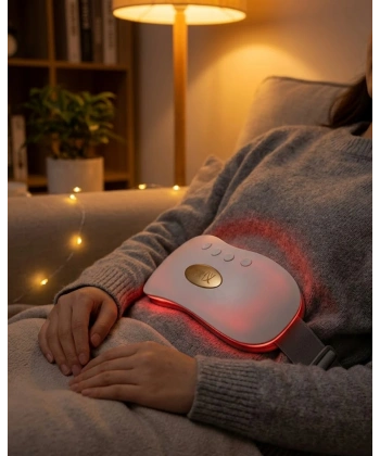 Şarjlı Kızılötesi Isı Terapili Titreşimli Bel ve Rahim Destek Kemeri USB 45-50 Derece Ayarlı