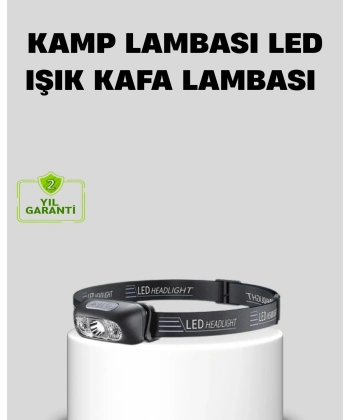 Şarjlı LED Kafa Feneri | 4 Modlu Akıllı Sensörlü Far | Su Geçirmez IPX5 Kamp ve Balıkçı Lambası