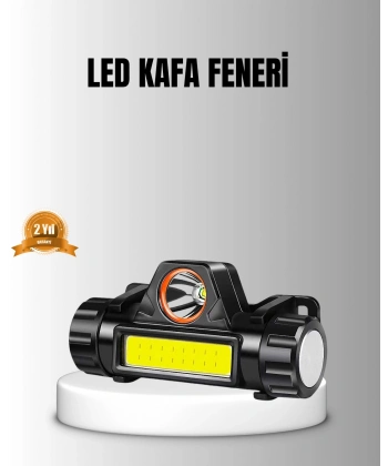 Şarjlı LED Kafa Feneri – Çift Fonksiyonlu, 200LM Işık Gücü, IP44 Suya Dayanıklı