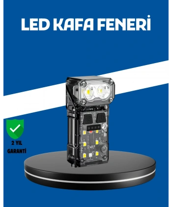 Şarjlı LED Kafa Lambası Manyetik Klipsli El Sensörlü Çok Fonksiyonlu