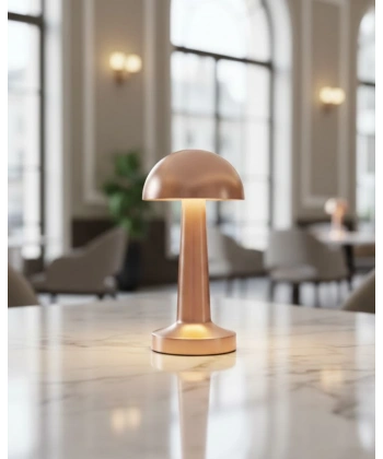 Şarjlı LED Masa Lambası 3 Kademe Dokunmatik Bronz Modern Tasarım