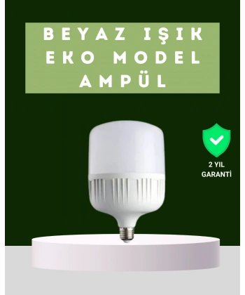 Şarjlı LED Torch Ampul 30 Watt Beyaz Işık Enerji Tasarruflu