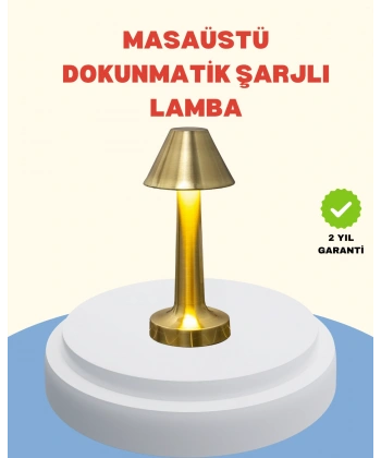 Şarjlı Masa Lambası 3 Işık Modu Kademesiz Karartma Metal Gövde