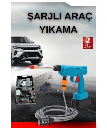 Şarjlı Oto Yıkama, Bahçe Sulama Tabancası Makinesi Yüksek Basınçlı