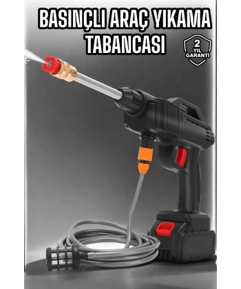 Şarjlı Oto Yıkama Tabancası Su Basınçlı Hazneli Bataryalı
