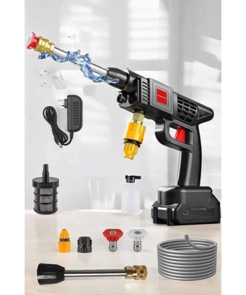 Şarjlı Oto Yıkama Tabancası Su Basınçlı Hazneli Bataryalı