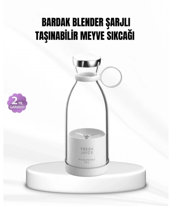Şarjlı Portatif Blender – Gıda Sınıfı Malzeme, 10 Kullanımlık Pil, Mini Boy ve Hafif Tasarım
