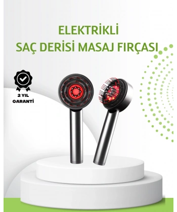 Şarjlı Saç Derisi Masaj Cihazı Kırmızı Işık ve 3D Tarak Dişli