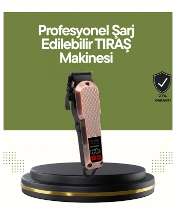 Şarjlı Saç Kesme Makinesi – 4 Kademeli Ayar, LCD Ekran ve Hızlı Şarj Desteği