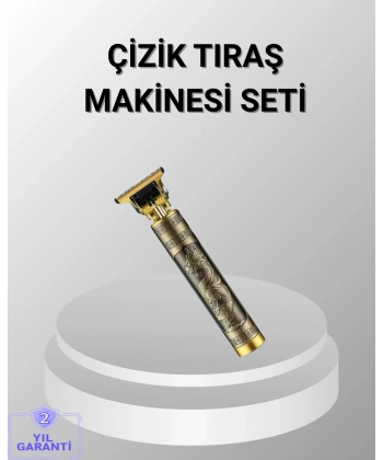 Şarjlı T Bıçaklı Saç ve Sakal Tıraş Makinesi – 3 Başlıklı, Güçlü Motorlu, 2 Saat Kullanım