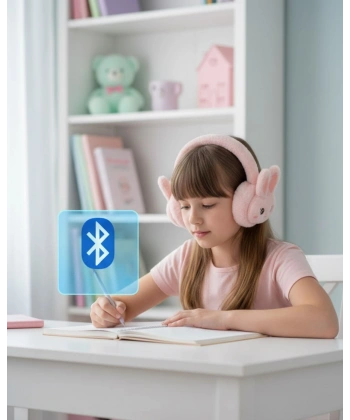 Şarjlı Tavşan Tasarımlı Kablosuz Bluetooth Kulaklık Stereo Ses ve Hafıza Kart Destekli