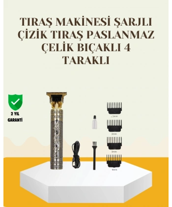 Şarjlı Titanyum Bıçaklı Saç ve Sakal Kesme Makinesi