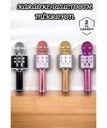 Şarjlı ve Uzun Pil Ömürlü Karaoke Mikrofon USB Bellek Destekli, Profesyonel Ses