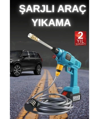Şarjlı Ve Yüksek Basınçlı Oto Yıkama Makinesi Ve Sulama Tabancası Bahçe Yıkama Makinesi