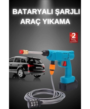 Şarjlı Ve Yüksek Basınçlı Oto Yıkama Makinesi Ve Sulama Tabancası Bahçe Yıkama Makinesi