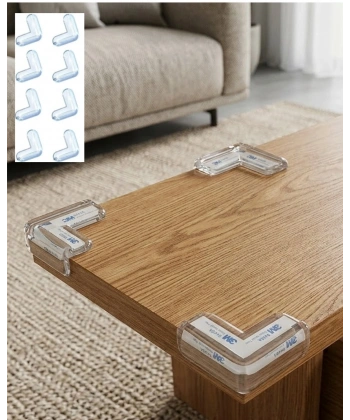 Şeffaf Köşe Koruyucu 8 Adet Set Çocuk Güvenlik Masa Köşe Aparatı