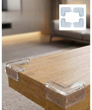 Şeffaf Masa Kenar Koruyucu 4 Lü Set Mobilya Köşe Koruma Aparatı