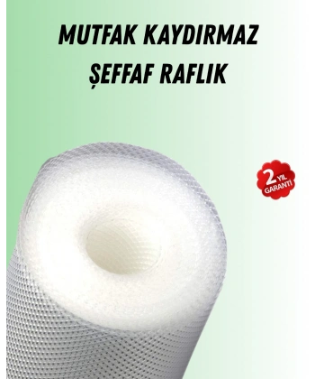 Şeffaf mutfak raflığı ve çekmece kaplaması kaydırmaz pvc