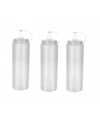Şeffaf Sos Şişesi - 1000ML Dev Boy 3 Adet