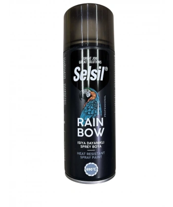 Selsil Rainbow Akrilik Sprey Boya 690 Derece Isıya Dayanıklı Siyah