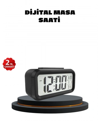 Sensörlü Dijital Masa Saati Alarm ve Sıcaklık Göstergeli