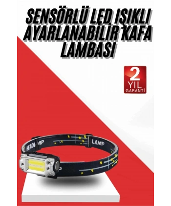 Sensörlü Kamp Lambası Ayarlanabilir Kafa Lambası Kafa Bantlı