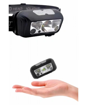 Sensörlü Şarjlı Type-c Şarj Işıklı Kafa Lambası Kamp Lambası