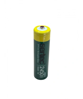 Sertec 18650 3.7V 2450 Mah 1C Li-ion Şarjlı Pil Başlı