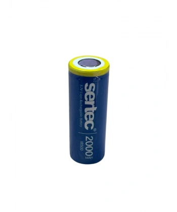 Sertec 3.7V Li-ion 18500 2000 mAh 3C Şarjlı Pil