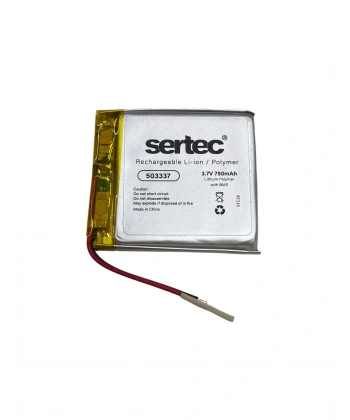 Sertec 503337 3.7V 750 mAh Li-Polymer Pil (Devreli/1.5A)