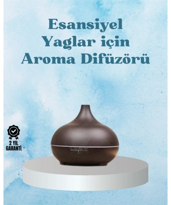 Sessiz Çalışan Aromaterapi Difüzörü – 4 Zaman Ayarlı, 7 Renkli Işık Seçeneği