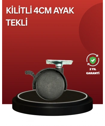 Sessiz Dönen Kilitli Mobilya Tekerleği 4 cm