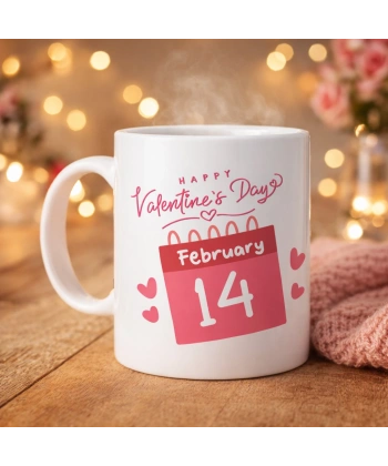 Sevgililer Günü Özel Porselen Kupa – Model 5 - 14 Şubat Temalı Aşk Kupası - Hediye Fikri
