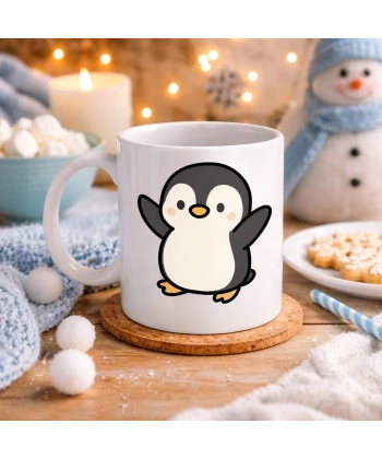 Sevimli Penguen Tasarımlı Porselen Kupa MODEL 106 – Kış Temalı Tatlı Kahve Kupası , Hediye Fikri