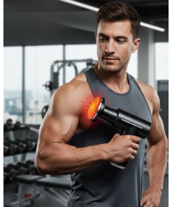 Sıcak Soğuk Terapili Masaj Tabancası Çift Fonksiyon 6 Başlıklı Şarjlı Derin Doku Cihazı