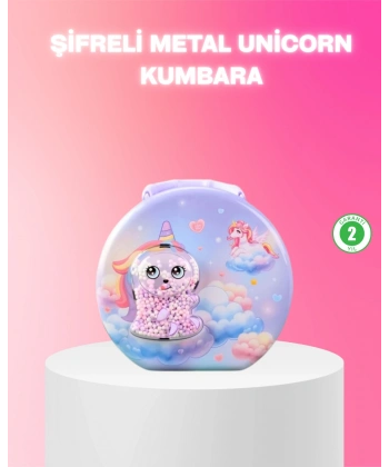 Şifreli Çocuk Para Kasası Metal Gövdeli Güvenli Kutu