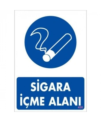 Sigara İçme Alanı Uyarı Levhassı 25x35 KOD: 450