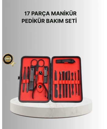 Şık Kutu Tasarımlı 17 Parça Manikür Pedikür Seti Dayanıklı ve Hijyenik