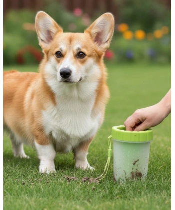 Silikon Kıllı Köpek Pati Temizleme Kabı Orta Büyük Irklar İçin Taşınabilir