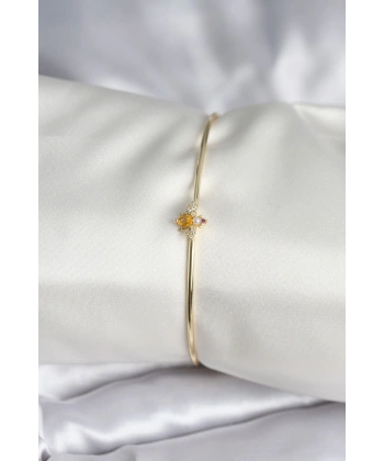 Sinek Figürlü Gold Renk Pirinç Kadın Bileklik