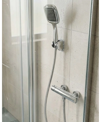 Siyah Duş Başlığı Seti Spiral Hortumlu El Duşu ve Duvar Askısı Banyo Seti