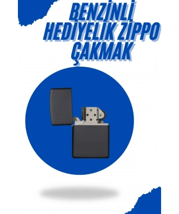 Siyah Kutulu Metal Çakmak Benzinli Hediyelik Eşya