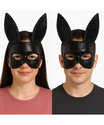Siyah Renk Kumaş Malzemeden İmal Eva Tavşan Maskesi 19x15 cm