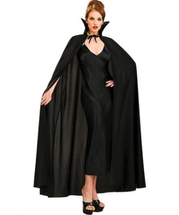 Siyah Renk Yakalı Halloween Pelerini 120 cm