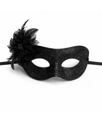 Siyah Simli Tüylü Balo Maskesi – Kadın Parti & Maskeli Balo Maskesi