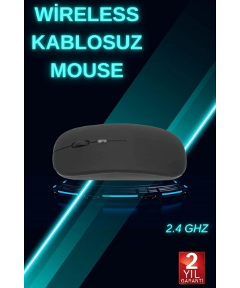 Siyah Wireless Kablosuz Sessiz Mouse Bluetooth Bağlantılı