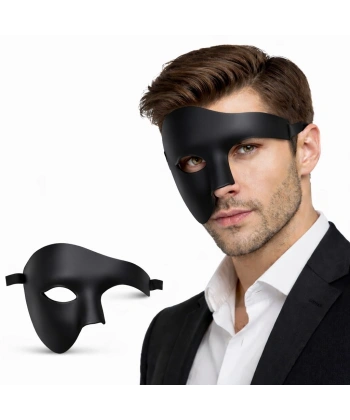 Siyah Yarım Erkek Maske – Phantom Parti & Balo Maskesi