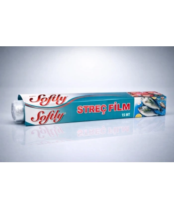 Softly Streç Film 15 Metre Gıda Streç Film Mutfak Streç Folyo Şeffaf Saklama Filmi 1 Adet