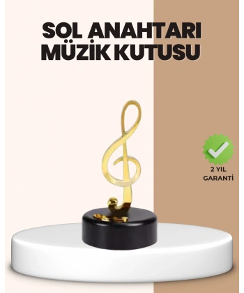 Sol Anahtarı Temalı Döner Müzik Kutusu Melodili Dekoratif Ürün
