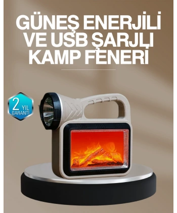 Solar COB Alev Efektli Lamba – Güneş Enerjili, Suya Dayanıklı, Taşınabilir